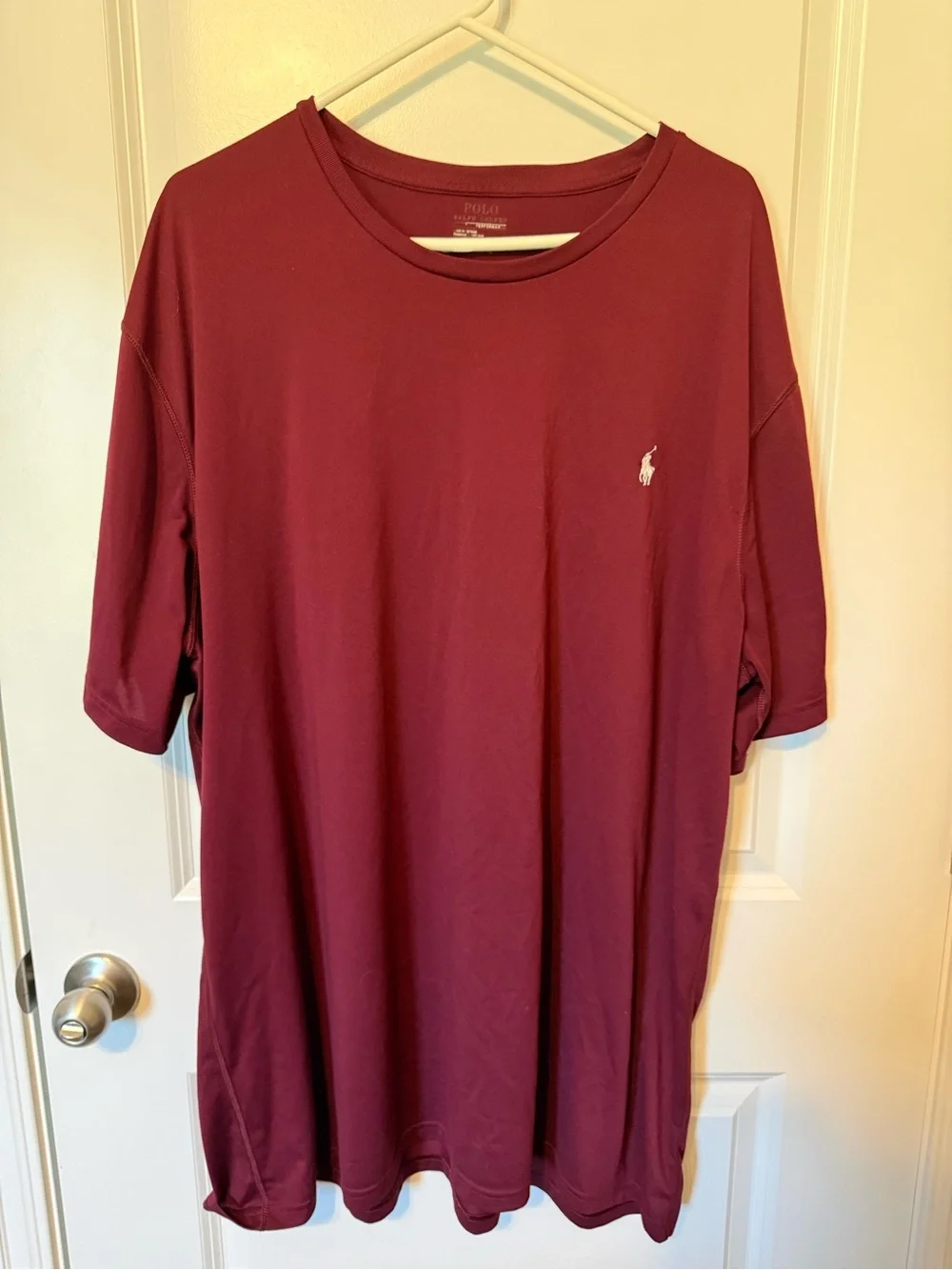 Polo by Ralph Lauren Men's Short-Sleeve Tee in Burgundy with Pony Logo
